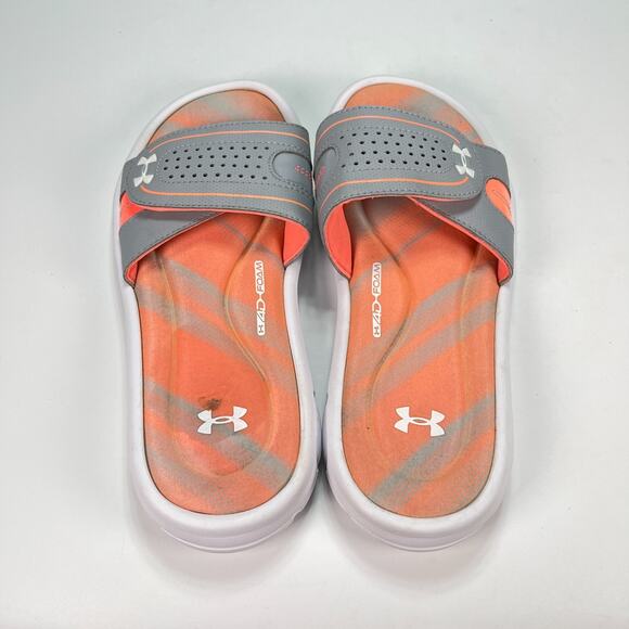 Under Armour Ignite Edge VIII Slide Orange Sandals 1287312-102 Women's Size 6 - Picture 2 of 10